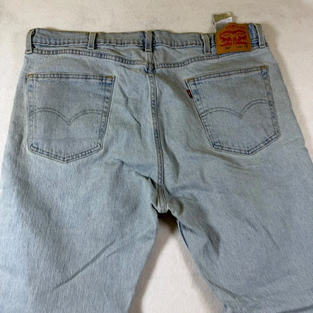Levis 505 Regular‎ Fit Straight Leg Jeans Mens 40x32 Light Wash Blue Denim